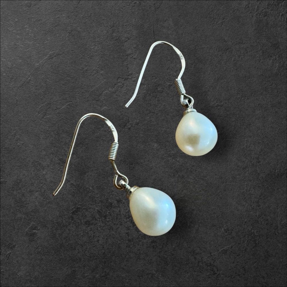 Sterling Silver andPearl Drop Earrings